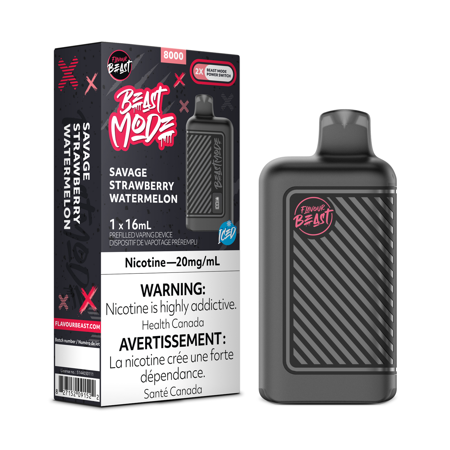 Flavour Beast Mode 8000 - Savage Strawberry Watermelon Iced