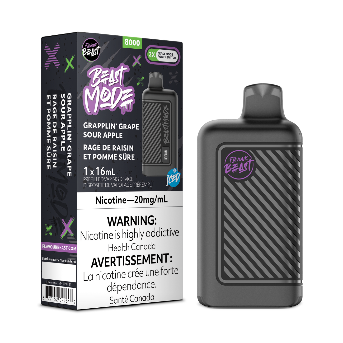 Flavour Beast Mode 8000 - Grapplin’ Grape Sour Apple Iced