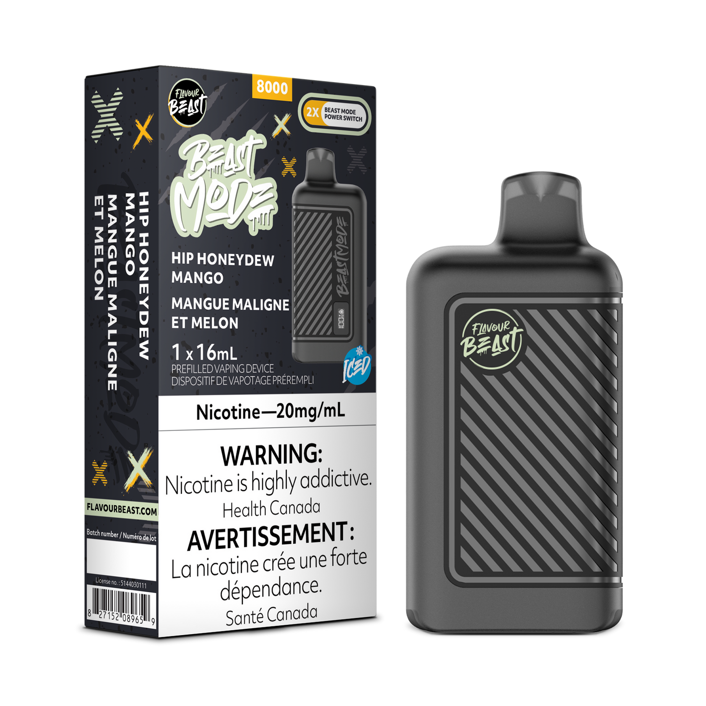 Flavour Beast Mode 8000 - Hip Honeydew Mango Iced