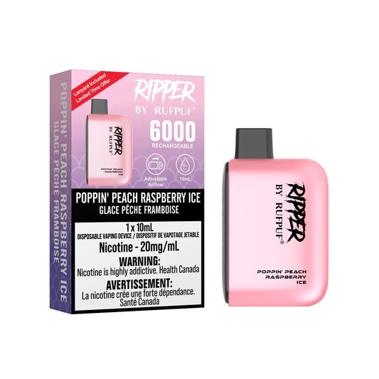RufPuf Ripper 6000 - Poppin’ Peach Rasperry Ice