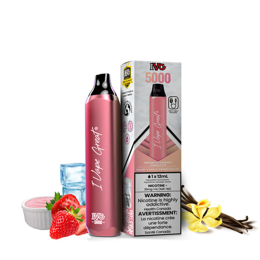 IVG Bar Max 5000 - Icy Smooth Strawberry White (strawberry vanilla)