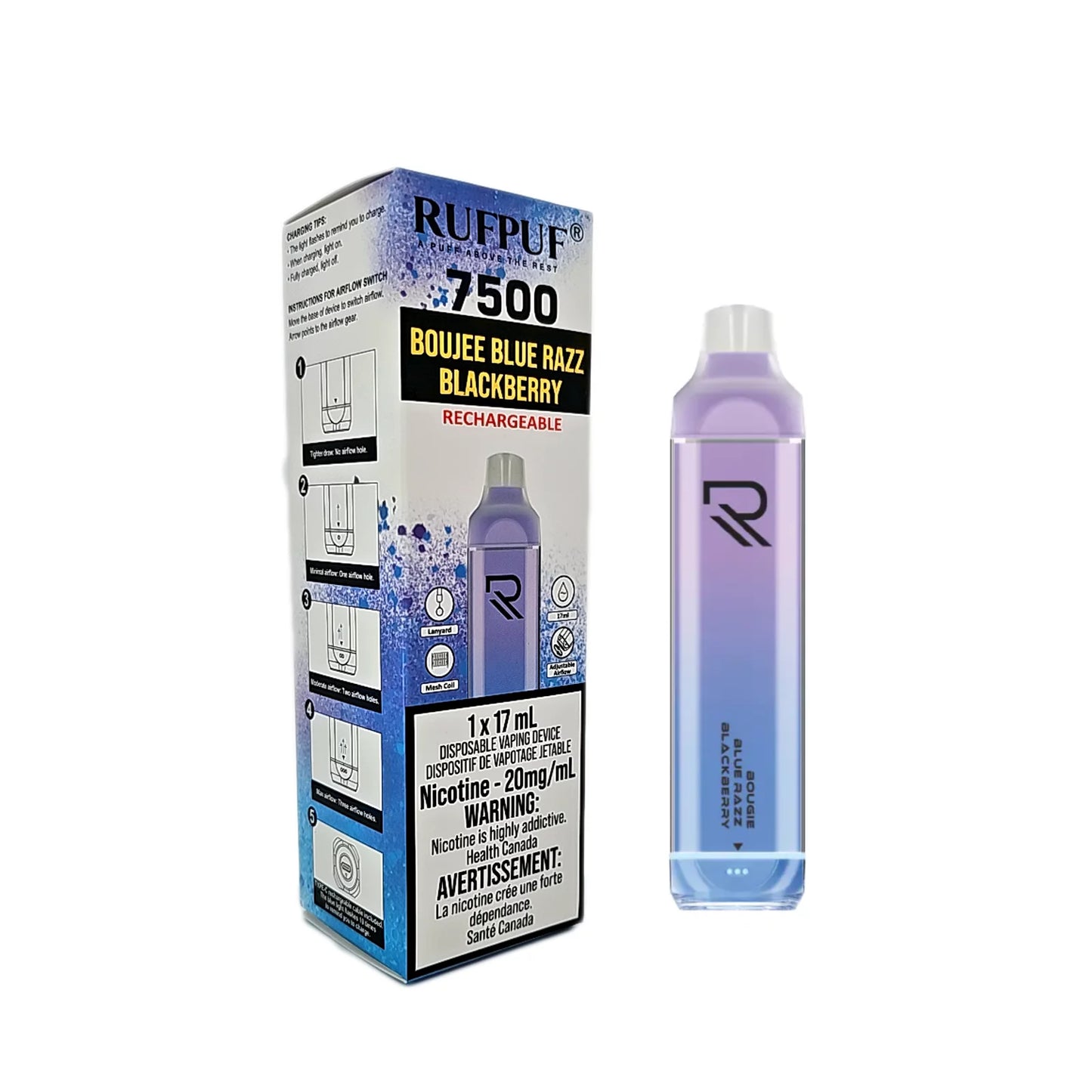 RufPuf 7500 Disposable - Boujee Blue Razz Blackberry