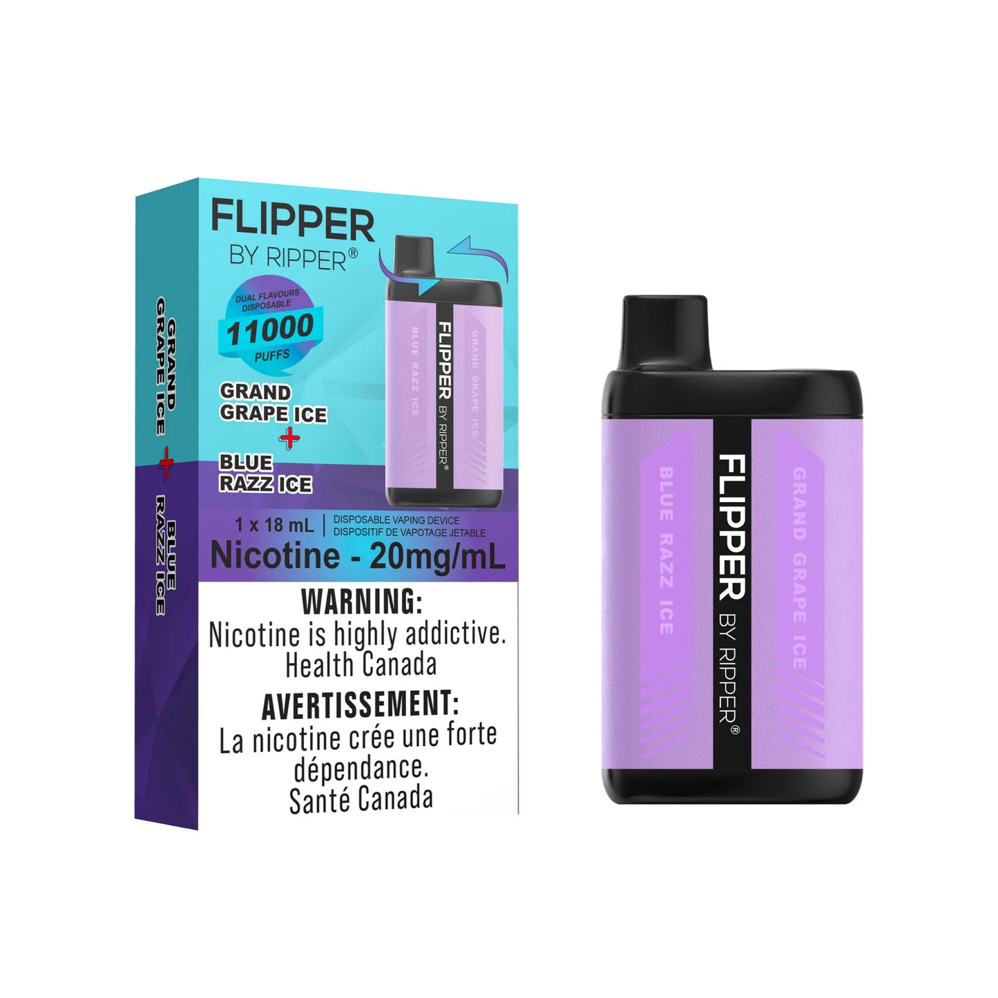 Flipper - Blue Razz Ice - Grand Grape Ice Flipper