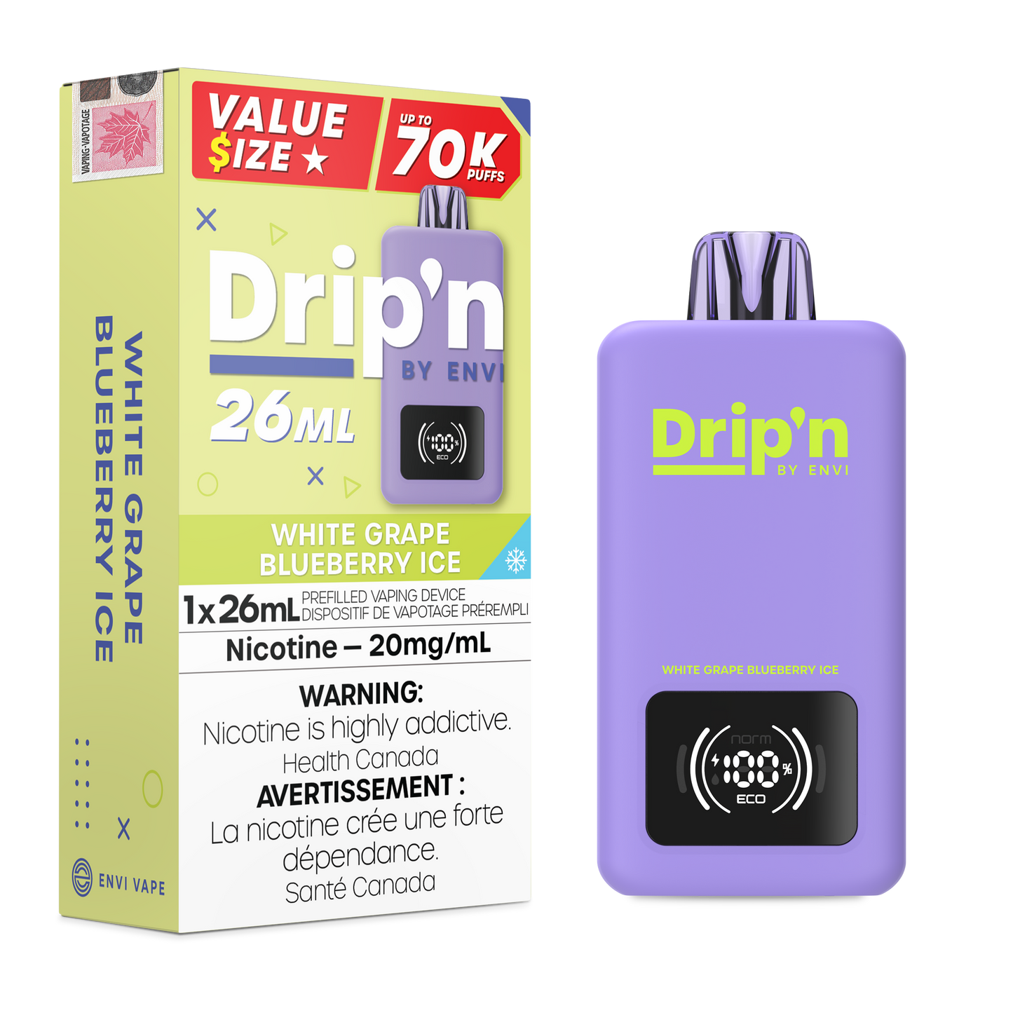 Drip'n 70k - White Grape Blueberry Ice