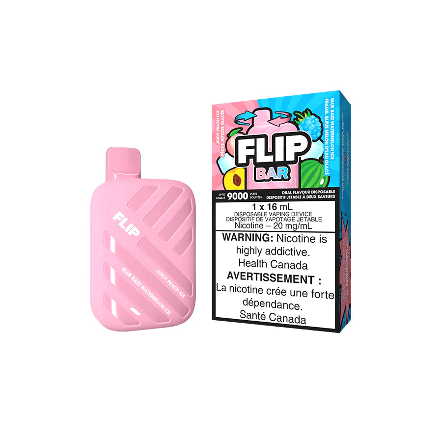 FLIP BAR 2-IN-1 - Juicy Peach Ice & Blue Razz Watermelon Ice