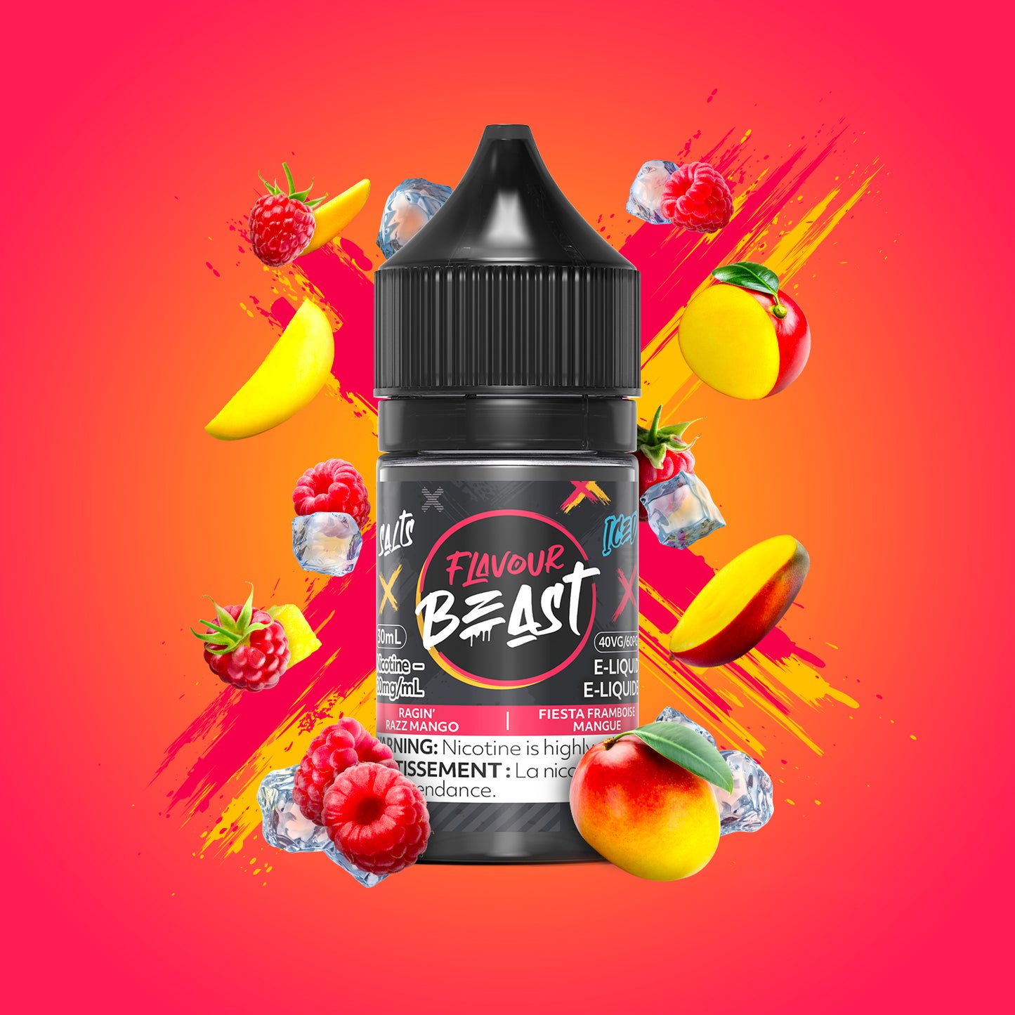 Flavour Beast Salt 30mL - Ragin' Razz Mango Iced