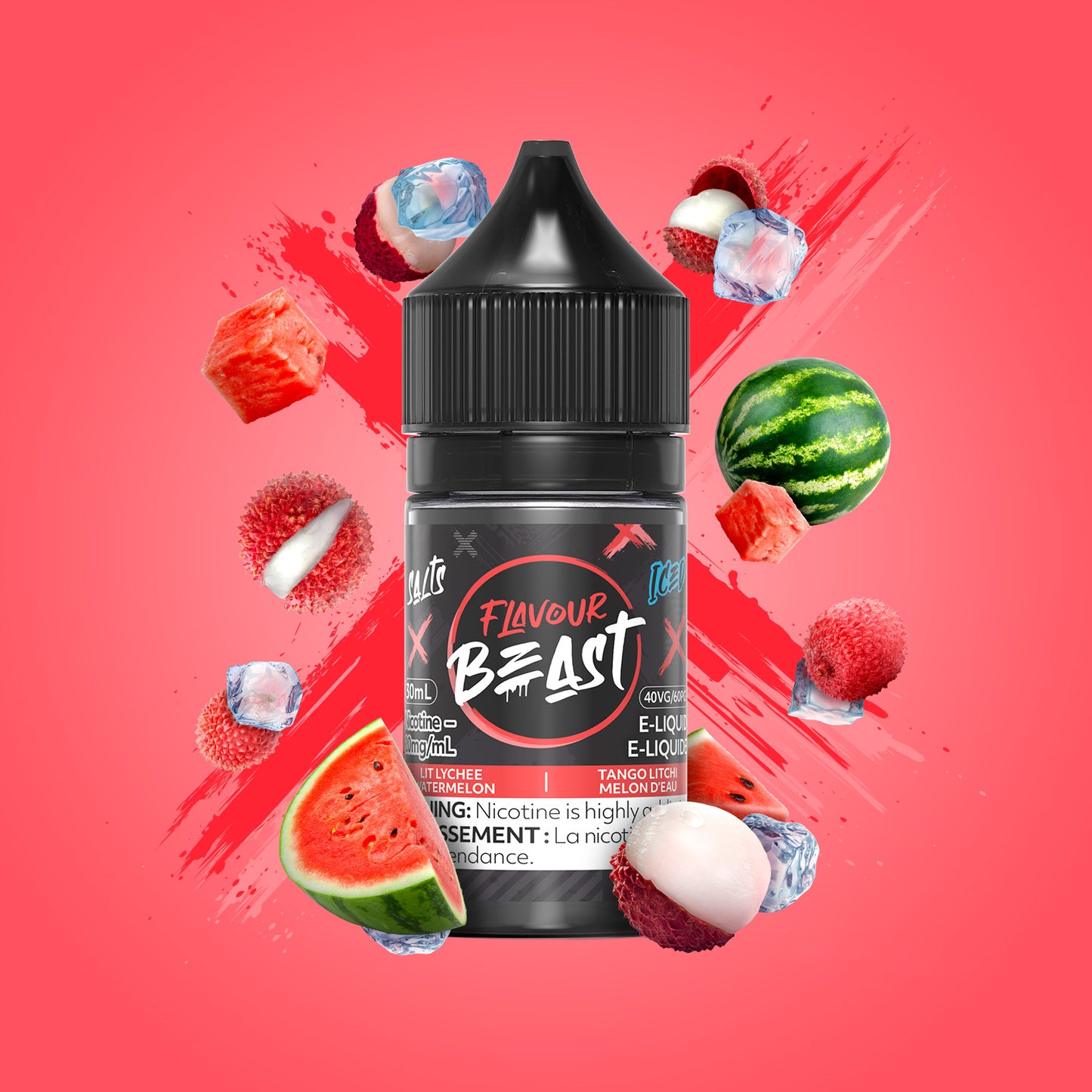 Flavour Beast Salt 30mL - Lit Lychee Watermelon Iced