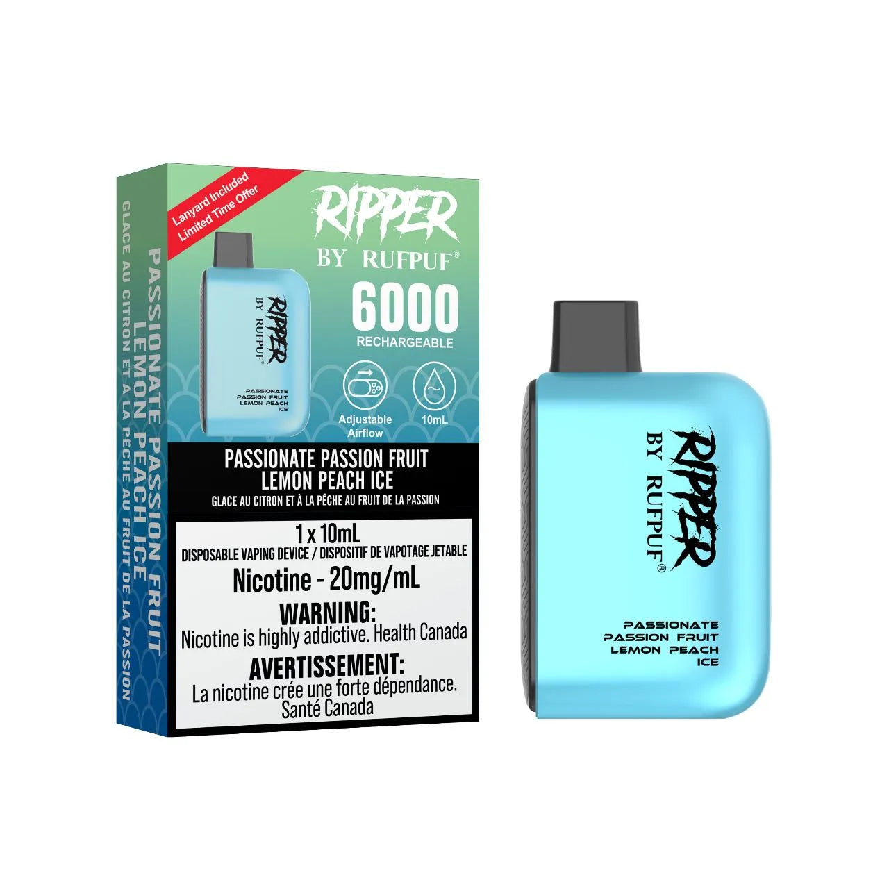 RufPuf Ripper 6000 - Passionate Passion Fruit Lemon Peach Ice