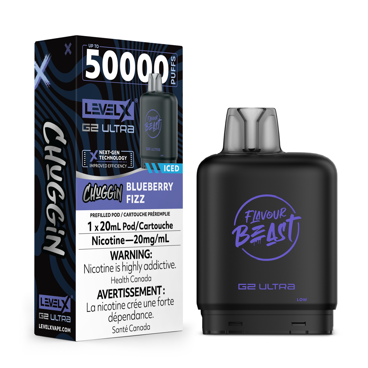 Level X Ultra Chuggin 50k - Blueberry Fizz Iced