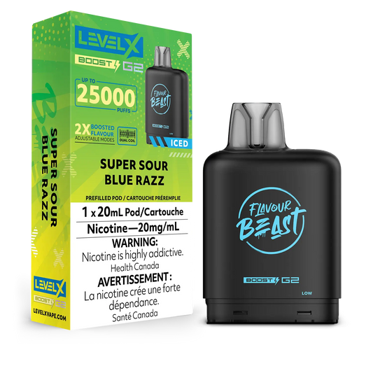 Level X Boost 25k - Super Sour Blue Razz Iced