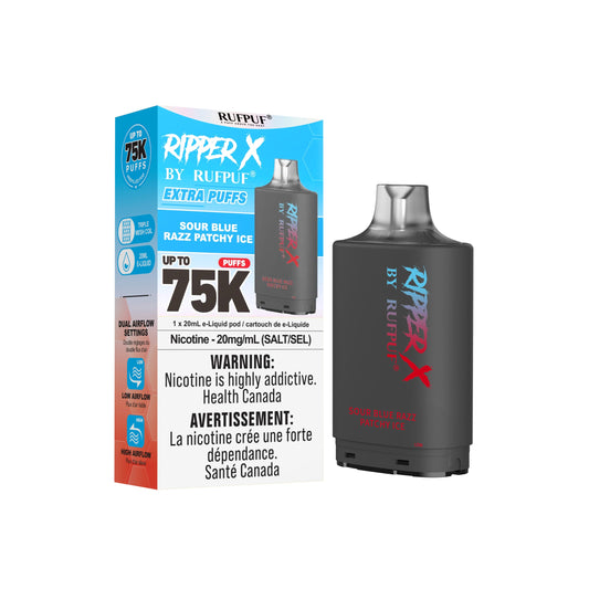 Ripper X 75K - Sour Blue Razz Patchy Ice