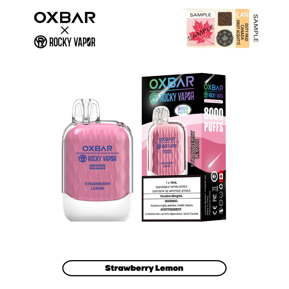 OXBAR 8000 - Strawberry Lemon