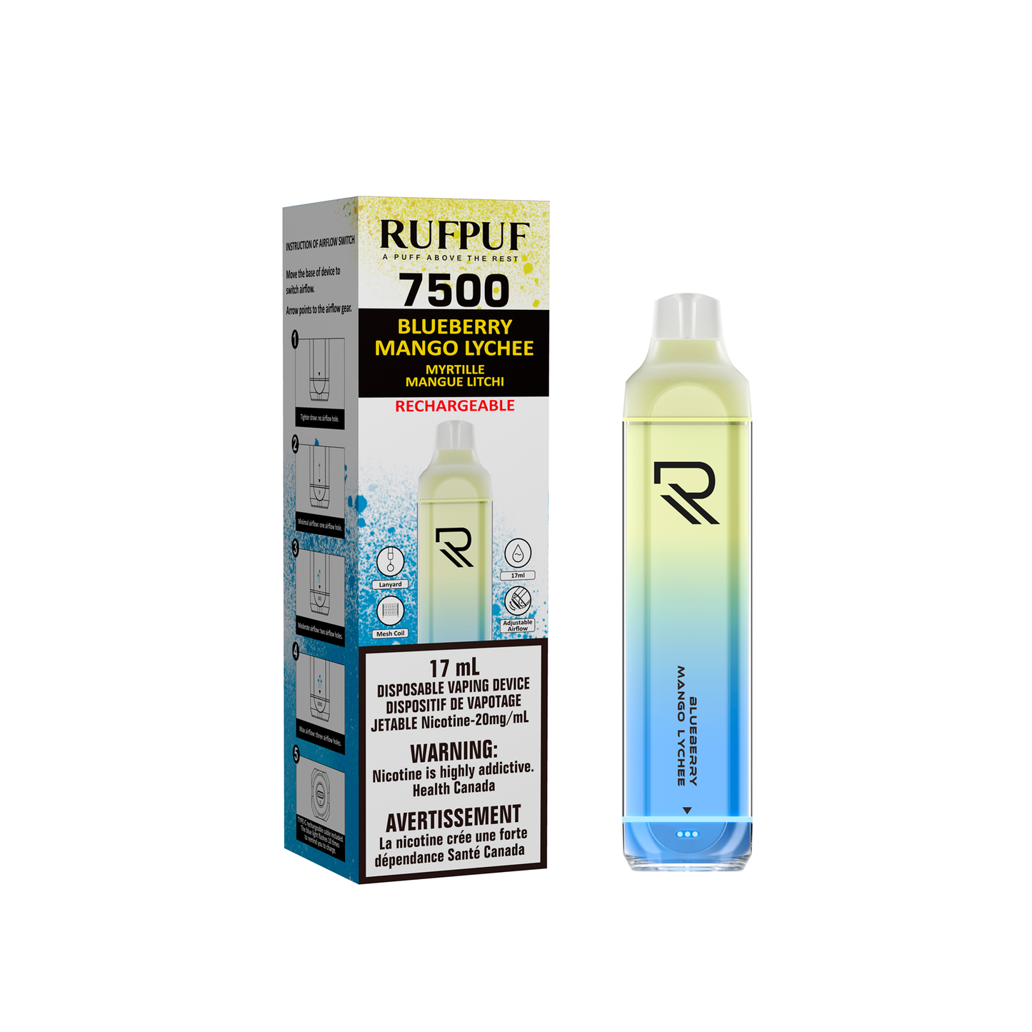 RufPuf 7500 Disposable - Blueberry Mango Lychee