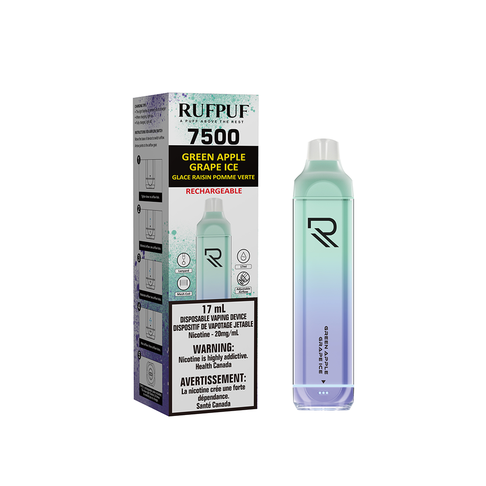 RufPuf 7500 Disposable - Green Apple Grape Ice (Discontinued)