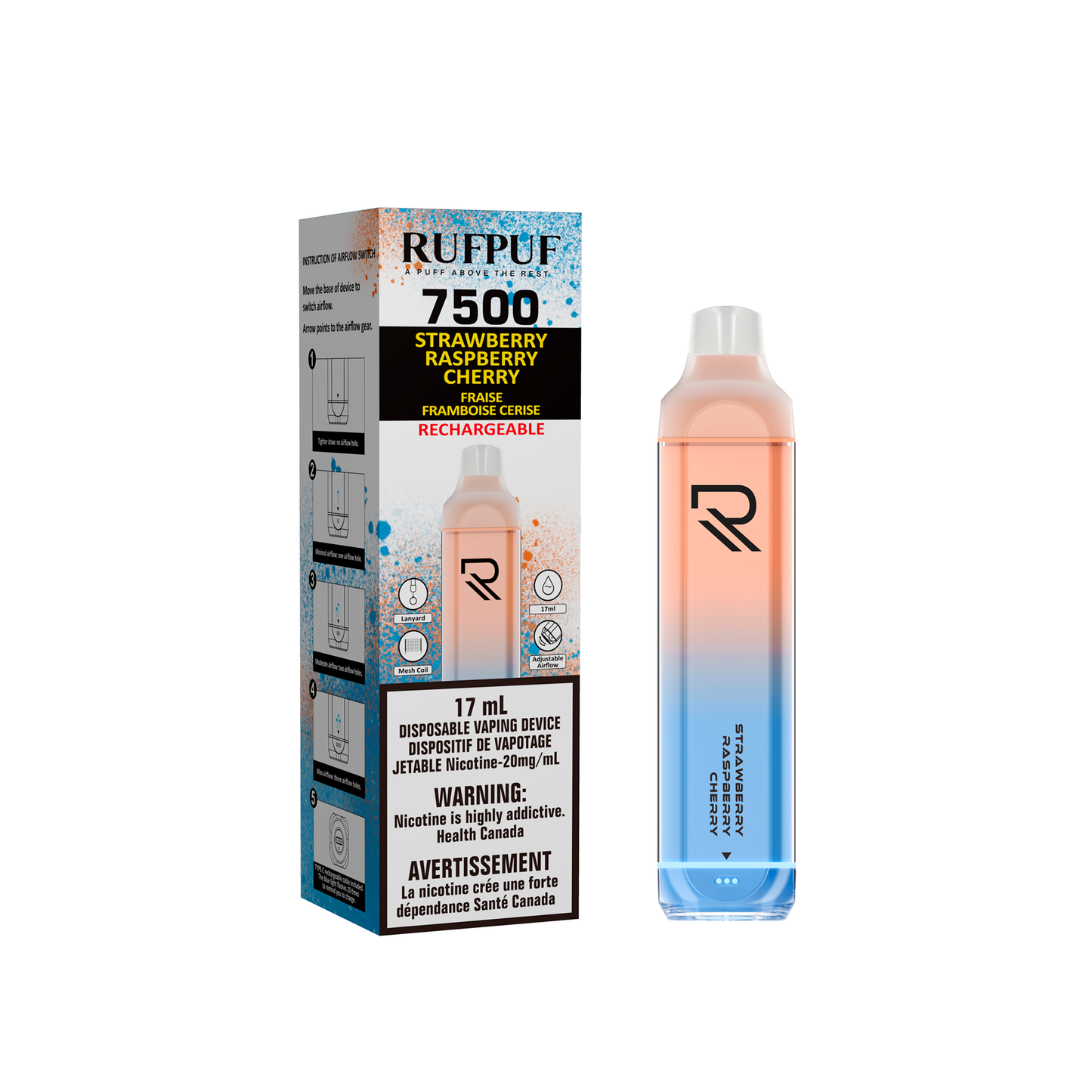 RufPuf 7500 Disposable - Strawberry Raspberry Cherry