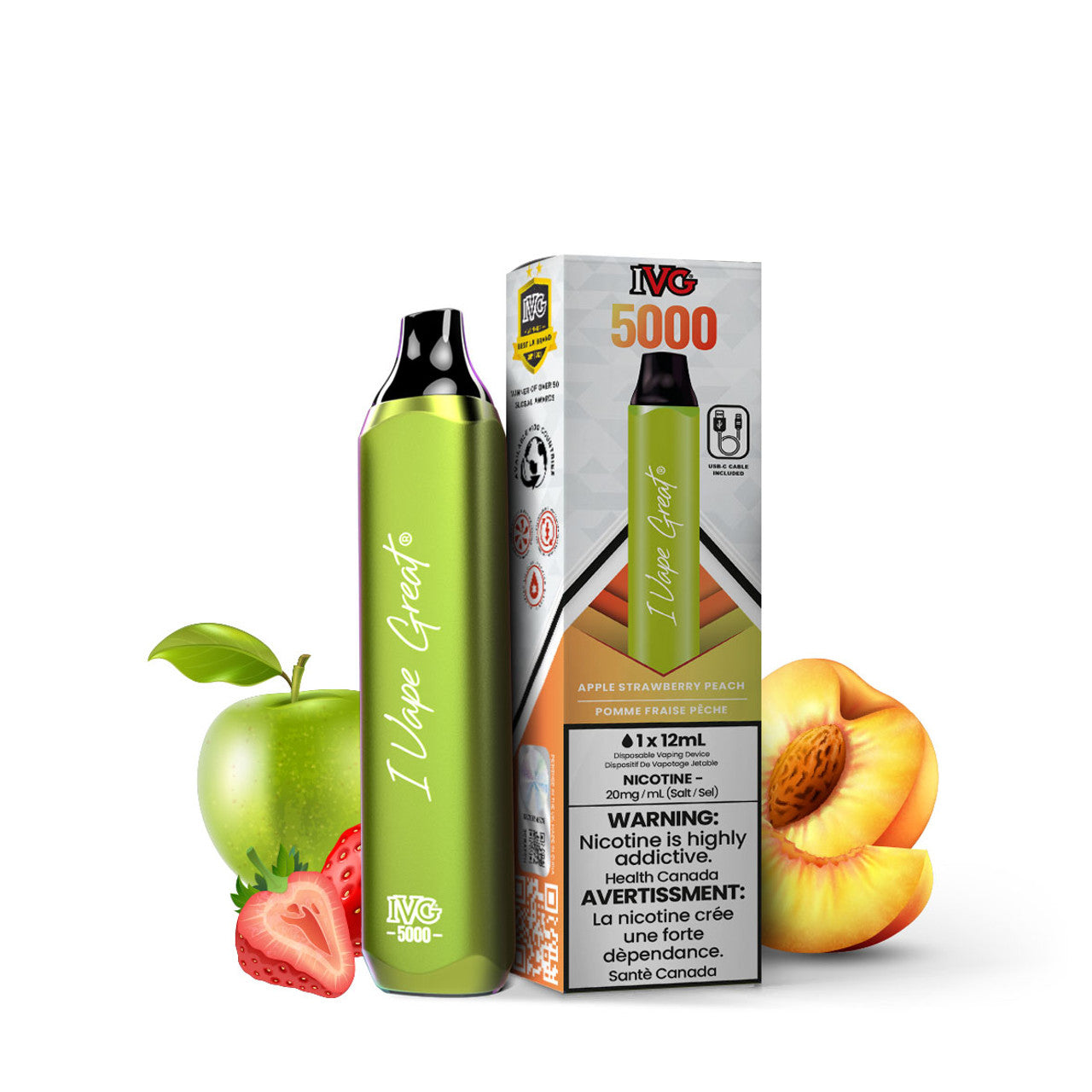 IVG Bar Max 5000 - Apple Strawberry Peach